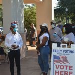 Voters at the Flagler County Public Library early voting site last week. (© FlaglerLive)