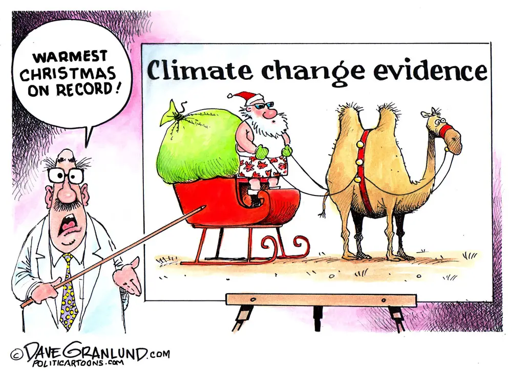 Warmest Christmas on record by Dave Granlund, PoliticalCartoons.com