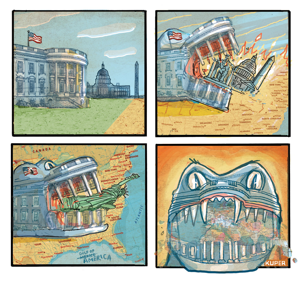 Trump's Expanding Military Overreach by Peter Kuper, PoliticalCartoons.com