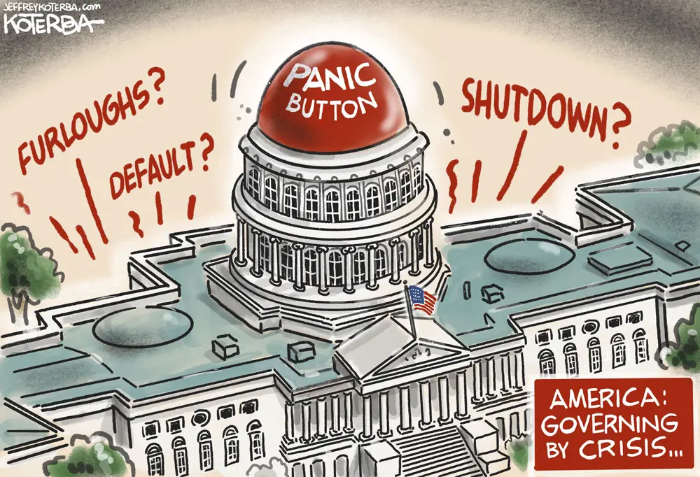 Governing by Crisis by Jeff Koterba, CagleCartoons.com
