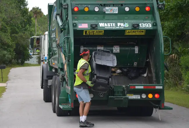 A few bumps aside, Palm Coast remains satisfied with Waste Pro, its garbage hauler. (© FlaglerLive)