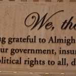 Part of an inscription in the rotunda of the Florida Capitol. Local leaders and administrators say lawmakers' proposal to nearly eliminate homesteaded property taxes fails to take account of the full picture of government services people demand. (© FlaglerLive)