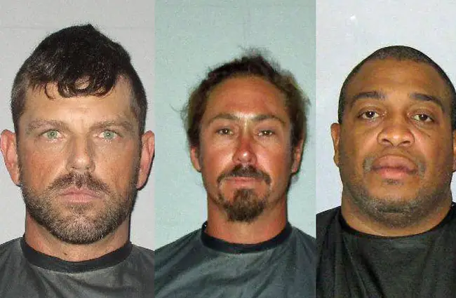 Those arrested this weekend included, from left, David G. Findlay, Keith O'Dell, and Louis Jackson.