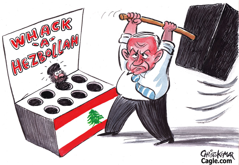 Netanyahu attacks Hezbollah by Christo Komarnitski, Bulgaria