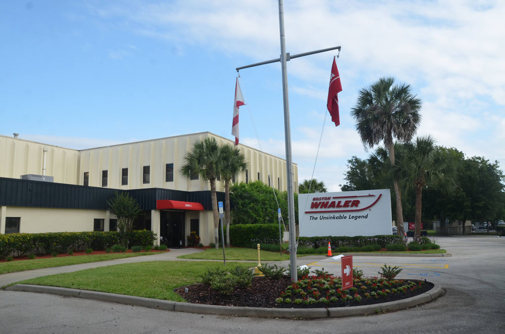 Once again, it will close: the Boston Whaler plant in Flagler Beach when it re-opened four years ago. (© FlaglerLive)