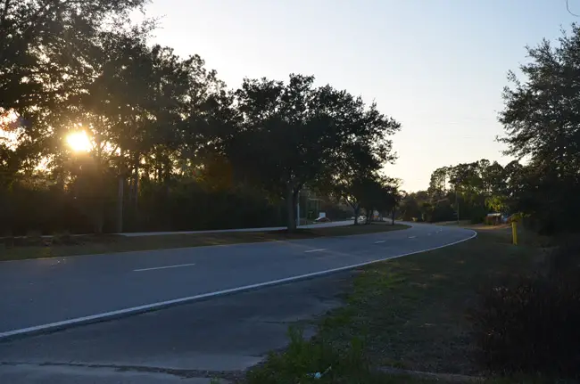 The sun may be setting on Whiteview Parkway's four lanes. (c FlaglerLive)