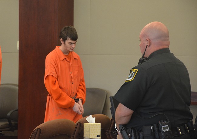 Will Hofer, left, in court this morning. (c FlaglerLive)