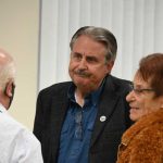 Flagler Beach City Manager William Whitson with his one true champion on the commission, Jane Mealy, last February, just before Whitson's tenure ran into a series of difficulties. (© FlaglerLive)