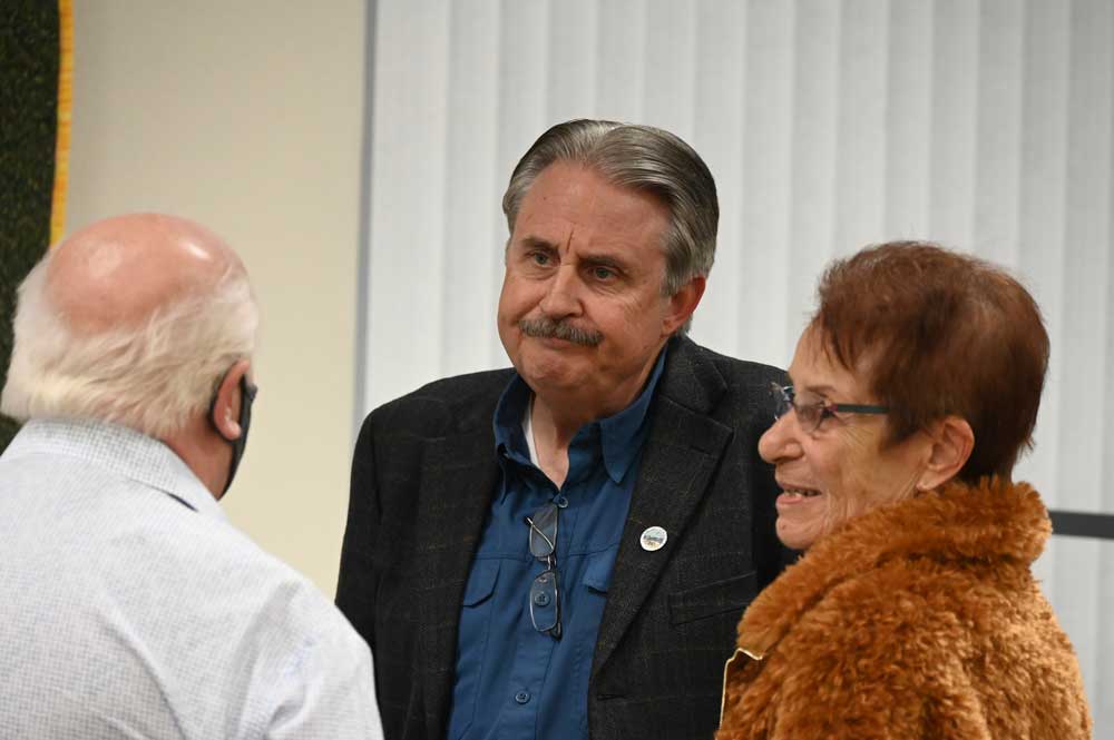 Flagler Beach City Manager William Whitson with his one true champion on the commission, Jane Mealy, last February, just before Whitson's tenure ran into a series of difficulties. (© FlaglerLive)