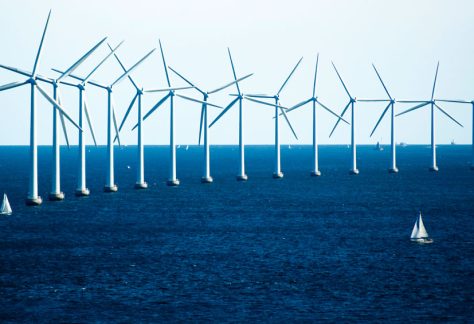 Sailboats and windmills in the Baltic. (Wikimedia Commons)