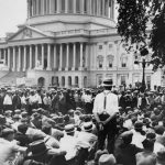 Guthrie questioned whether politicians really cared about the public interest – such as the welfare of these veterans demonstrating in front of Congress in 1932. Senate Historical Office