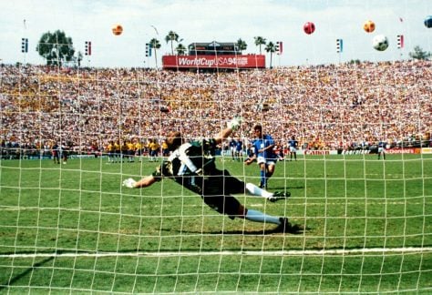 Italian forward Roberto Baggio misses during the 1994 World Cup final, but the tournament itself was a hit.