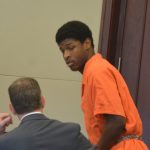 Zaire Roberts, one of the people involved in Wednesday's shooting, at his sentencing in 2016, when he was sentenced to seven years in prison in the shooting of another man. He left prison just weeks ago. (© FlaglerLive)