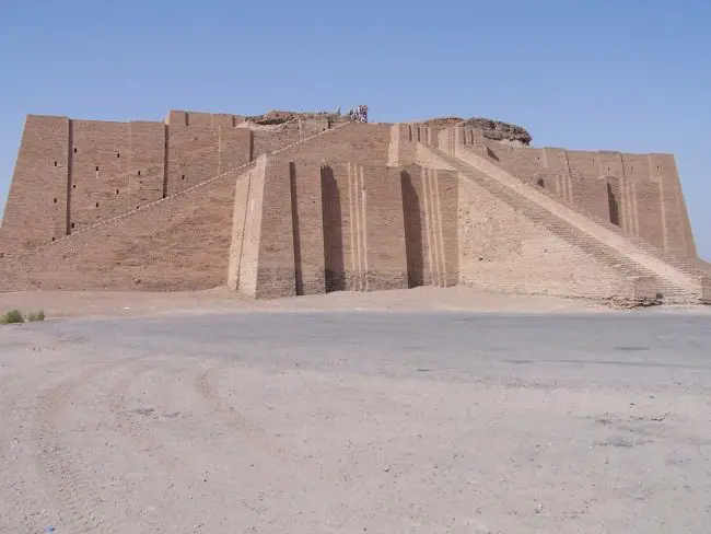 The reconstructed ziggurat of Ur in Mesopotamia. (Wikimedia Commons)